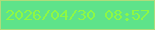 文字の大きさ：4、枠の色：afdc7b、背景の色：5ee38a、文字の色：8df844 無料ブログパーツのブログ時計
