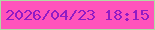 文字の大きさ：1、枠の色：afdca3、背景の色：ff53bc、文字の色：911bc4 無料ブログパーツのブログ時計
