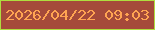 文字の大きさ：5、枠の色：afdd3f、背景の色：a54a3a、文字の色：ffa452 無料ブログパーツのブログ時計