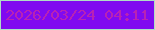 文字の大きさ：1、枠の色：afddc5、背景の色：800af0、文字の色：b822b4 無料ブログパーツのブログ時計