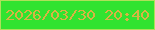 文字の大きさ：4、枠の色：afe05a、背景の色：31e330、文字の色：d7b443 無料ブログパーツのブログ時計