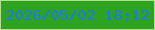 文字の大きさ：2、枠の色：afe190、背景の色：2ea320、文字の色：1e7ae9 無料ブログパーツのブログ時計