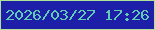 文字の大きさ：2、枠の色：afe297、背景の色：1e1fa8、文字の色：62cbb6 無料ブログパーツのブログ時計