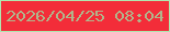 文字の大きさ：5、枠の色：afe6af、背景の色：f32d39、文字の色：b1b58b 無料ブログパーツのブログ時計
