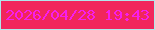 文字の大きさ：5、枠の色：afe7eb、背景の色：f1265c、文字の色：f71eed 無料ブログパーツのブログ時計