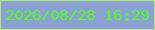 文字の大きさ：4、枠の色：afe979、背景の色：8ba0d3、文字の色：54fb27 無料ブログパーツのブログ時計