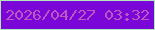 文字の大きさ：4、枠の色：afe9b7、背景の色：7a07d8、文字の色：be57c1 無料ブログパーツのブログ時計