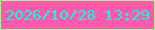 文字の大きさ：4、枠の色：afef99、背景の色：ff5aab、文字の色：03fee2 無料ブログパーツのブログ時計