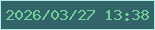 文字の大きさ：4、枠の色：afefe3、背景の色：326469、文字の色：70d198 無料ブログパーツのブログ時計