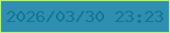 文字の大きさ：1、枠の色：aff282、背景の色：308fb0、文字の色：0f7894 無料ブログパーツのブログ時計
