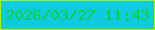 文字の大きさ：1、枠の色：aff503、背景の色：0dcbe0、文字の色：10d136 無料ブログパーツのブログ時計