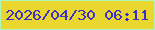 文字の大きさ：1、枠の色：aff6bc、背景の色：e9d730、文字の色：3b31c4 無料ブログパーツのブログ時計