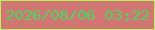 文字の大きさ：2、枠の色：aff75a、背景の色：d37573、文字の色：42db60 無料ブログパーツのブログ時計