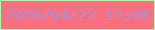 文字の大きさ：4、枠の色：aff7ad、背景の色：f86f7d、文字の色：ac8edf 無料ブログパーツのブログ時計