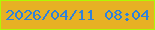 文字の大きさ：3、枠の色：aff804、背景の色：e7b124、文字の色：2e81db 無料ブログパーツのブログ時計