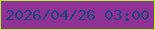 文字の大きさ：4、枠の色：aff82a、背景の色：8f3197、文字の色：064774 無料ブログパーツのブログ時計