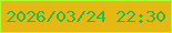 文字の大きさ：2、枠の色：aff932、背景の色：e5b814、文字の色：2bba48 無料ブログパーツのブログ時計