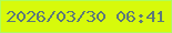 文字の大きさ：3、枠の色：affd5a、背景の色：d7fa0b、文字の色：5c797a 無料ブログパーツのブログ時計