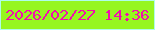 文字の大きさ：2、枠の色：affdea、背景の色：96f620、文字の色：f20eae 無料ブログパーツのブログ時計