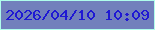 文字の大きさ：3、枠の色：affdeb、背景の色：7280bc、文字の色：1f18d3 無料ブログパーツのブログ時計