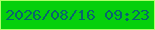 文字の大きさ：3、枠の色：afff6b、背景の色：05d00b、文字の色：09646d 無料ブログパーツのブログ時計