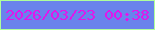 文字の大きさ：5、枠の色：afff9b、背景の色：6a83ec、文字の色：e117ea 無料ブログパーツのブログ時計