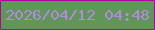 文字の大きさ：1、枠の色：b001a5、背景の色：609758、文字の色：b48ae0 無料ブログパーツのブログ時計