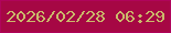 文字の大きさ：5、枠の色：b0045b、背景の色：a60744、文字の色：cab96a 無料ブログパーツのブログ時計