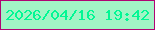 文字の大きさ：2、枠の色：b00473、背景の色：a2f4c5、文字の色：02f794 無料ブログパーツのブログ時計