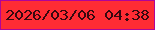 文字の大きさ：5、枠の色：b00499、背景の色：fe2c34、文字の色：370910 無料ブログパーツのブログ時計