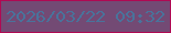 文字の大きさ：2、枠の色：b00953、背景の色：734a74、文字の色：49739b 無料ブログパーツのブログ時計