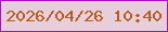 文字の大きさ：5、枠の色：b009cf、背景の色：e6cedb、文字の色：ba5b1b 無料ブログパーツのブログ時計