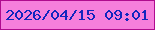 文字の大きさ：4、枠の色：b00b8e、背景の色：f67fdc、文字の色：1226be 無料ブログパーツのブログ時計