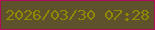 文字の大きさ：1、枠の色：b00c5c、背景の色：5e522c、文字の色：918803 無料ブログパーツのブログ時計