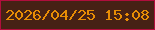 文字の大きさ：1、枠の色：b00e3d、背景の色：462115、文字の色：e88d05 無料ブログパーツのブログ時計
