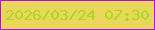 文字の大きさ：1、枠の色：b010e4、背景の色：e9d75b、文字の色：acd61f 無料ブログパーツのブログ時計