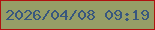 文字の大きさ：5、枠の色：b01210、背景の色：969e67、文字の色：38577e 無料ブログパーツのブログ時計