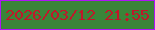 文字の大きさ：3、枠の色：b013f7、背景の色：3b8439、文字の色：c0182a 無料ブログパーツのブログ時計