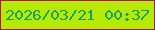 文字の大きさ：4、枠の色：b0164e、背景の色：b6ea04、文字の色：16a263 無料ブログパーツのブログ時計
