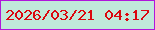 文字の大きさ：1、枠の色：b017db、背景の色：c0e9da、文字の色：db080f 無料ブログパーツのブログ時計