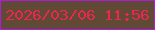 文字の大きさ：2、枠の色：b01adb、背景の色：614a35、文字の色：eb2651 無料ブログパーツのブログ時計