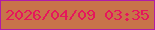 文字の大きさ：1、枠の色：b01ca8、背景の色：c8734a、文字の色：e6165c 無料ブログパーツのブログ時計