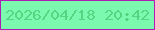 文字の大きさ：1、枠の色：b01db4、背景の色：7bf9ae、文字の色：57d481 無料ブログパーツのブログ時計