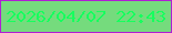 文字の大きさ：2、枠の色：b01ed3、背景の色：75db7d、文字の色：17ff5e 無料ブログパーツのブログ時計