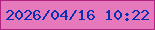 文字の大きさ：2、枠の色：b0227f、背景の色：e678bc、文字の色：092fb2 無料ブログパーツのブログ時計