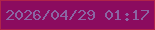 文字の大きさ：5、枠の色：b02449、背景の色：8b0b5f、文字の色：8b65a3 無料ブログパーツのブログ時計