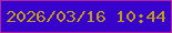 文字の大きさ：5、枠の色：b025a1、背景の色：3602cc、文字の色：c19b15 無料ブログパーツのブログ時計
