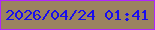 文字の大きさ：3、枠の色：b025fe、背景の色：9b8260、文字の色：190dee 無料ブログパーツのブログ時計