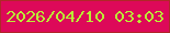 文字の大きさ：2、枠の色：b02728、背景の色：dd0959、文字の色：baed36 無料ブログパーツのブログ時計