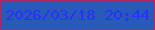 文字の大きさ：2、枠の色：b02864、背景の色：285ab7、文字の色：2b2ffb 無料ブログパーツのブログ時計